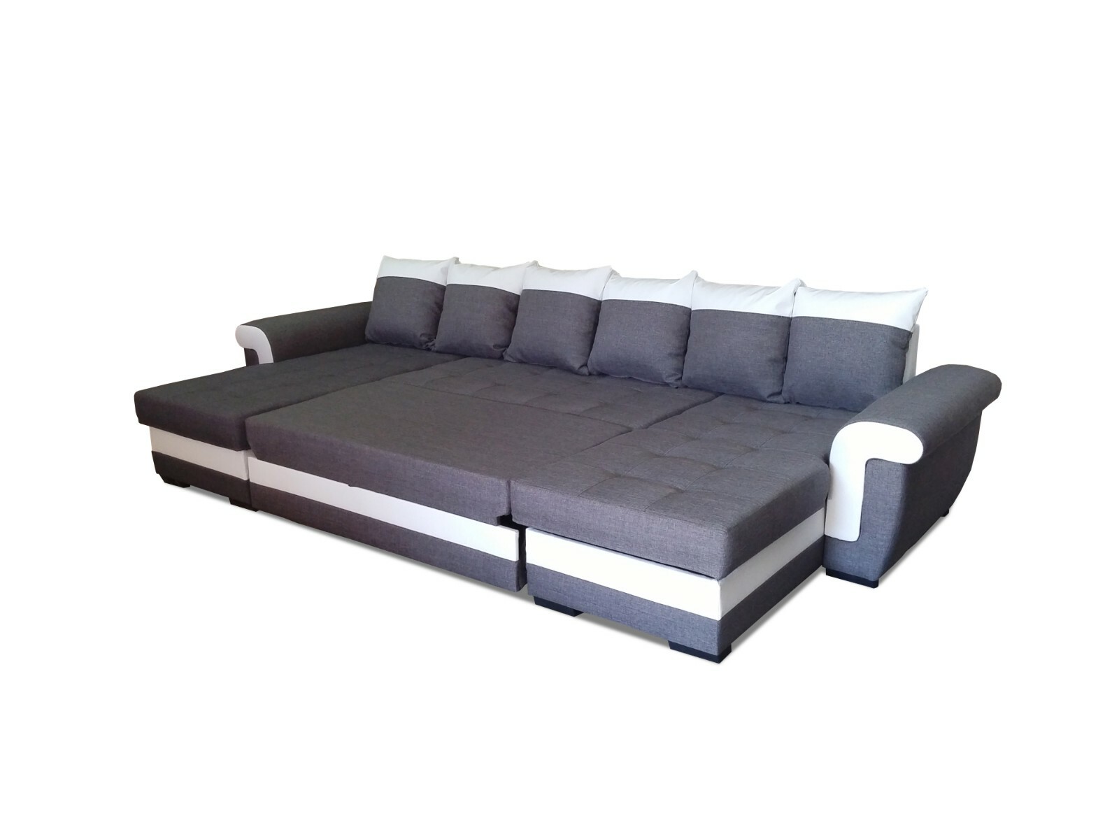 Ecksofa mit Schlaffunktion Ivett U Wohnlandschaft Bettkasten Schlafsofa Groß 19