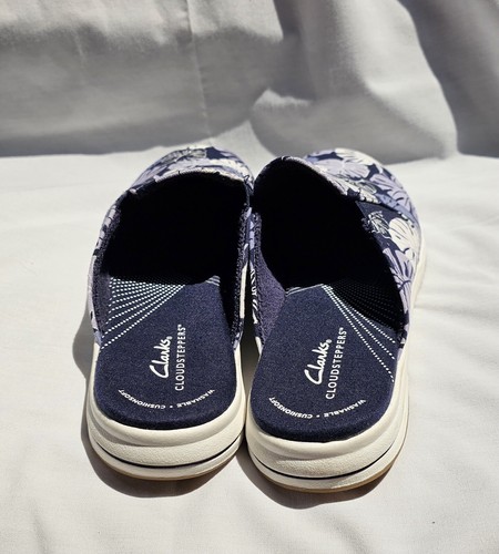Clarks Cloudsteppers Canvas Pantoletten Brise Shore Lavendel Palme Größe 9M - Bild 4 von 8