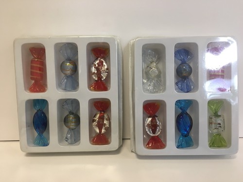  BOMBONIERA COMPLEANNO E SEGNAPOSTO MATRIMONIO CARAMELLE IN MURANO 6 PZ STOCK - Imagen 3 de 3