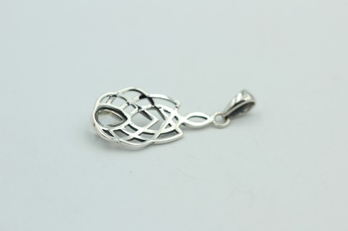 0.4 Carat Moonlight Topaz Pendant 925 Silver Celtic Pattern Necklace - Picture 4 of 9