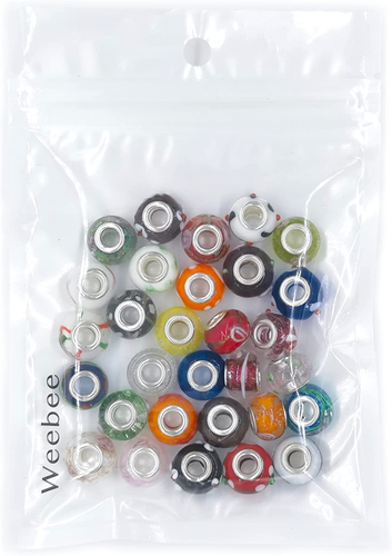 Murano Glass Beads Large Hole Glass Beads European Lampwork Spacer Charms Beads - Picture 6 of 12