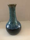Aqua/Turquoise/Blue Studio Art Pottery Vase Vintage - Signed 6.5” Tall Heavy