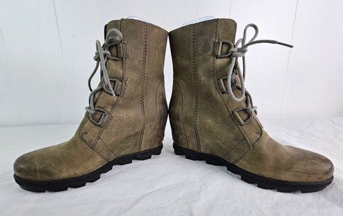 Sorel Women's Joan of Arctic Wedge Leather Boots Sz 9 NL3018-052 - Picture 3 of 8