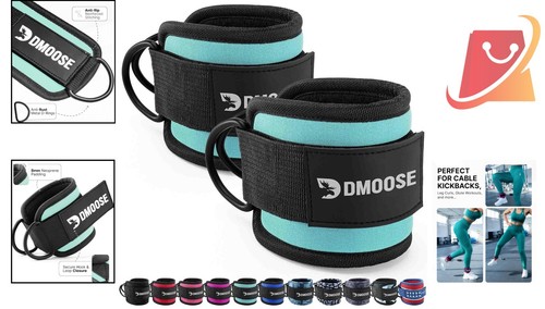 Ankle Straps Nylon Neoprene One Size Comfort Workout Cable Machine Attachments - Picture 2 of 10