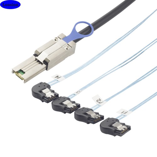 MINI SAS SFF-8088 to 4 Ports SATA 7P female connection cable For Server - Picture 5 of 6