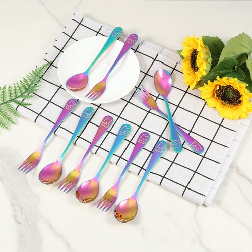 10 Pcs Toddler Utensils Stainless Steel Kids Silverware Set Colorful wevOY - Picture 6 of 6