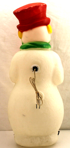 Vintage 1973 Snowman Frosty Blow Mold 22" Tabletop Mantle Decoration USA Lighted - Picture 4 of 7