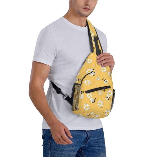 Cute Bee Sling Bag Flower Daisy Crossbody Shoulder Backpack Chest Bag Travel ... - Picture 8 of 9