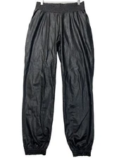 Commando Faux Leather Smocked Jogger Pants Black Size L