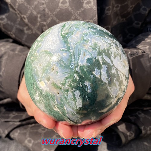 1pc Natural Aquatic agate Quartz crystal Ball Geode Carved point healing 95mm - Picture 9 of 12