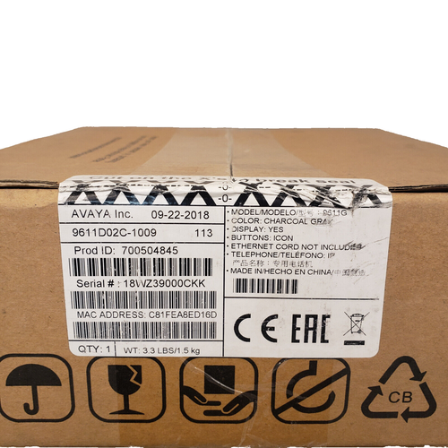 Avaya 9611G VoIP Buisness Desk Phone, H.323, SIP, 8 Lines - 700504845 - SEALED - Picture 2 of 3