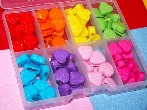 80pcs heart slide charm beads in a box - jewellery making valentines love crafts - Picture 5 of 6