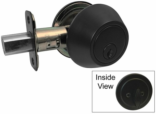 House Guard Matte Black Round Door Locks Knobs Keyed privacy passage deadbolt - Picture 8 of 15