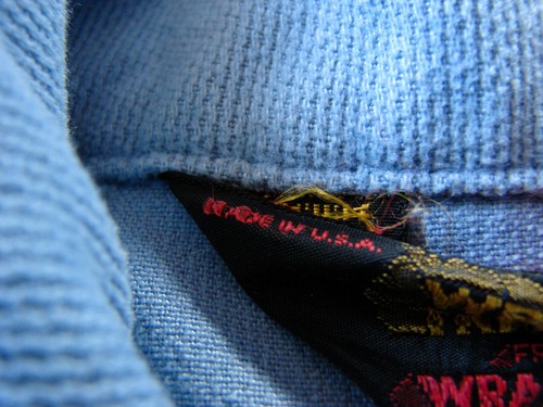 Unisex Vintage 70s Wrangler Wrapid Transit Baby Blue Corduroy Jacket M Made USA - Picture 5 of 5