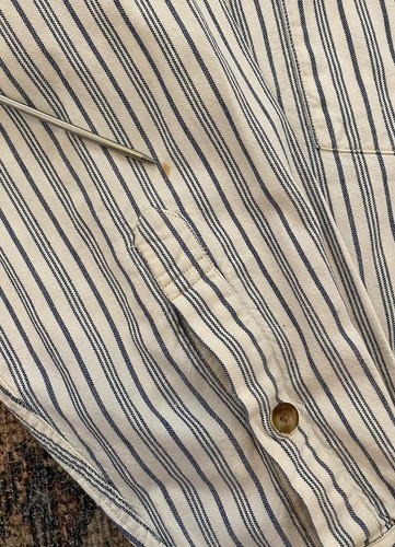 Pendleton Striped Blue Button Down Western Railroad Shirt SZ M Long Sleeve - Picture 10 of 10
