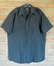 3 LawPro Polyester Uniform Shirts Short Sleeve Iron Gray Men's XL R 17-17 1/2