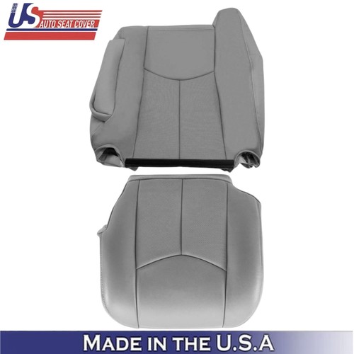2003-2006 Fits Cadillac Escalade Genuine Leather Front Seat Covers Pewter Gray - Picture 2 of 98
