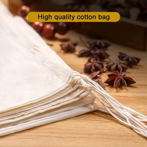 20 Pcs Muslin Drawstring Bags - Natural Unbleached Cotton Straining Bags for Her - Picture 4 of 12
