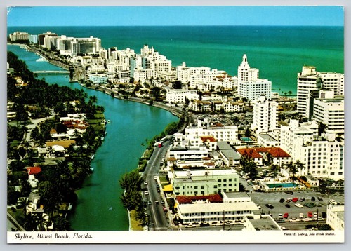 Postkarte Florida Miami Beach Skyline Luftaufnahme 22D - Bild 1 von 2