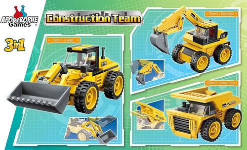 Construction Team Building Block Set - 203 Pieces - 3 Builds in 1 Box! - Picture 2 of 4