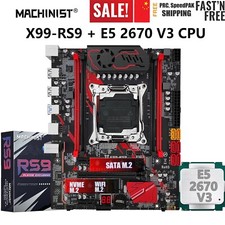 X99 RS9 Motherboard Combo LGA2011-3 Xeon E5 2670 V3 CPU Processor DDR4 RAM Kit