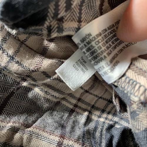 Knox Rose Plaid Shirt Dress Sz XL Brown Green Tunic BOHO Prairie Puff L/S - Foto 4 di 11