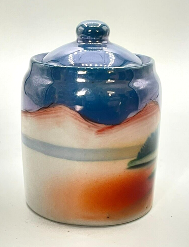 Vintage Chikaramachi Hand Painted Miniature Lusterware Lidded Jar Made in Japan - Picture 4 of 10