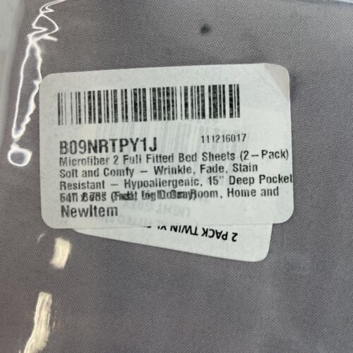 2 pk CRESCENT BEDDING Microfiber Fitted Sheet TWIN XL Dorm LIGHT GREY SPLIT KING - Picture 5 of 10