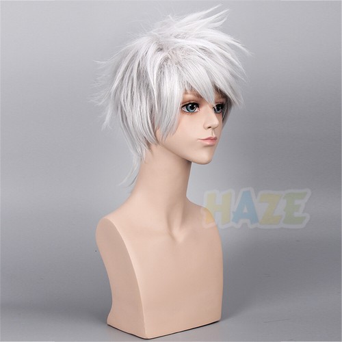 Naruto Hatake Kakashi Cosplay Perücke Kurze Silber Weiß Halloween Kostüm - Picture 4 of 8