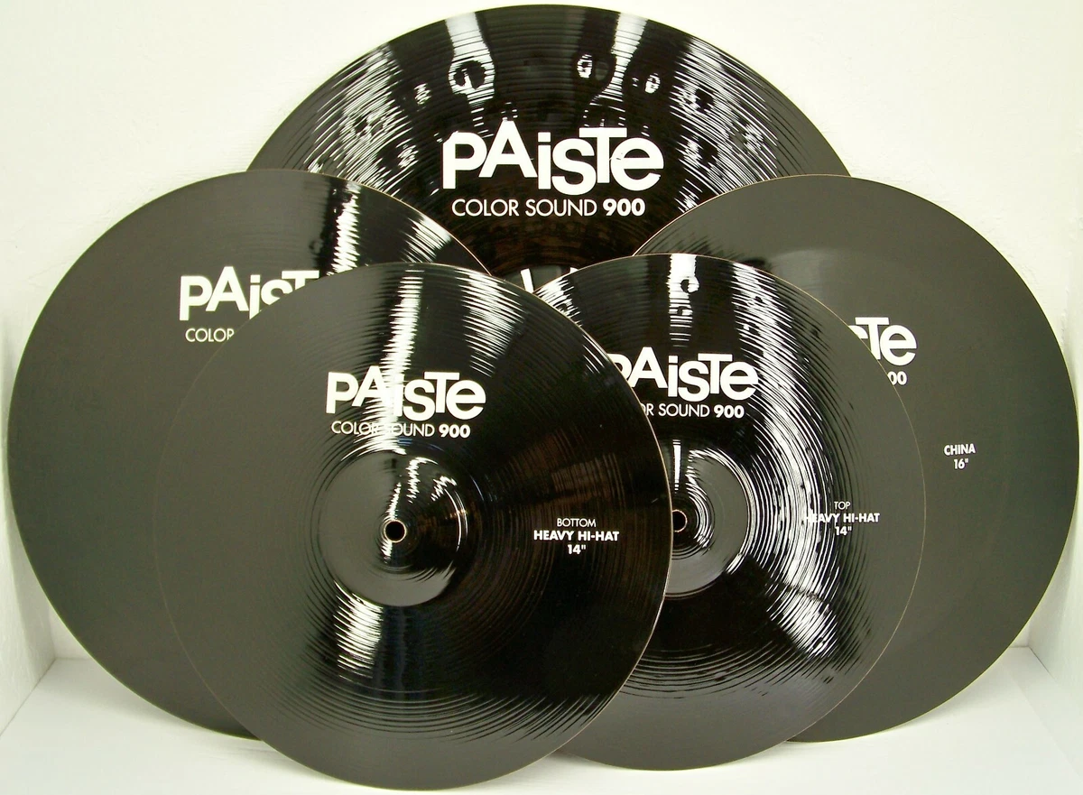 Paiste Color Sound 900 Black 5 Pc Heavy Cymbal Set Model 191HXTE