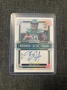 2022 Contenders Breece Hall Rookie of The Year Auto Autograph RC 88/99 Jets