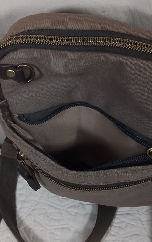 Travelon Anti-Theft Metro Stadium Mini Crossbody/Sling Bag Convertible BeigeRFID - Picture 4 of 10