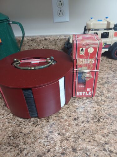 Vintage Poker Chip Set Rotating Wooden Carousel Caddy Case Comes With Ex Chips - Picture 2 of 3