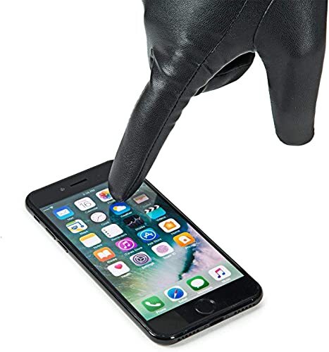 Winter Leather Gloves for Women, Wool Fleece Lined Warm Gloves, 7 M Beige - Foto 5 di 5