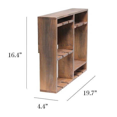 Elegant Designs Bartow Wall Mounted Wood Wine Rack Shelf with Glass Holder - Bild 15 von 30