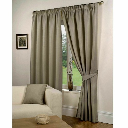 Luxus Waffeleffekt gefüttert Bleistift Plissee 3"" Klebeband Top Fertig Vorhänge Set - Bild 5 von 18