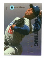 hideo nomo los angeles dodgers card  1995 rc emotion 144 twisting