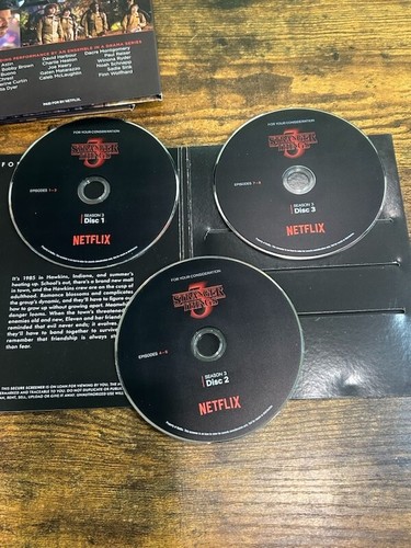 STRANGER THINGS - COMPLETE Seasons 1 2 3 FYC DVD SETS Netflix - Imagen 3 de 5