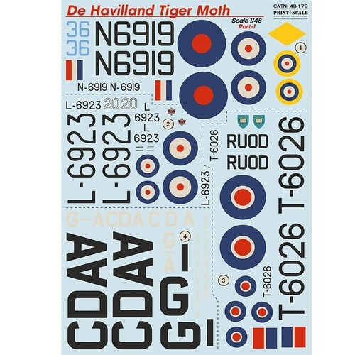 Calcomanía tobogán acuático escala 48-179 avión 1:48 De Havilland polilla tigre parte 1 - Imagen 4 de 12