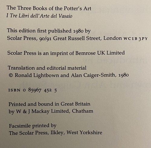 The Three Books of the Potter's Art ~ Facsimile (1980) ~ VGC - Picture 7 of 19