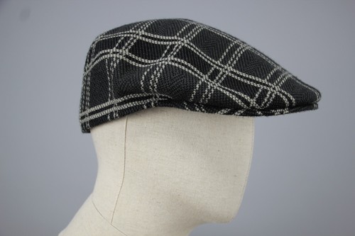 KANGOL Acrylic/Wool Gray/White Plaid Newsboy Hat Flat Cap Sz M-L / 56-59 cm - Picture 17 of 24