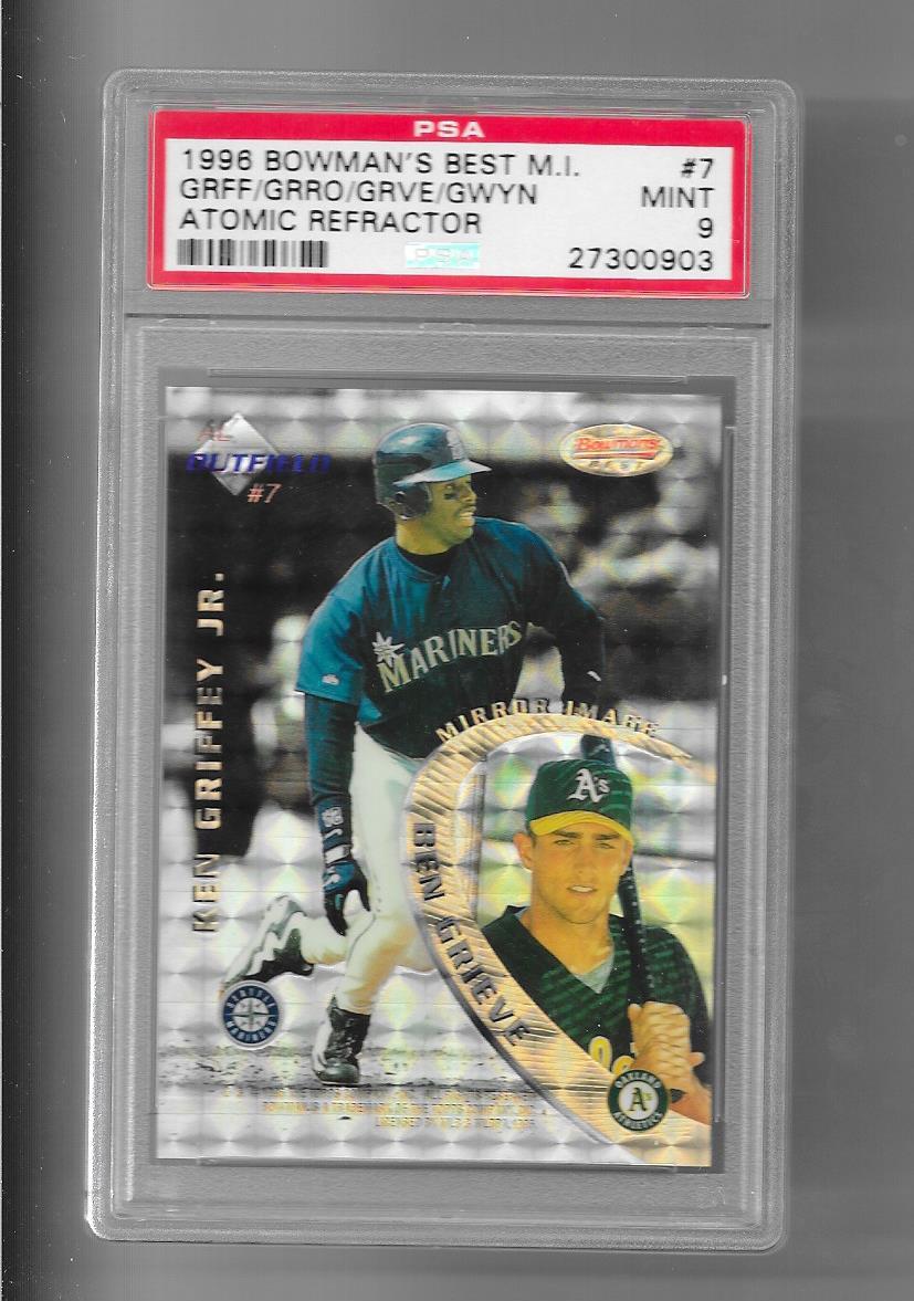 1996 Bowman's Best - KEN GRIFFEY JR - Mirror Image Atomic Refractor - PSA 9 Mint