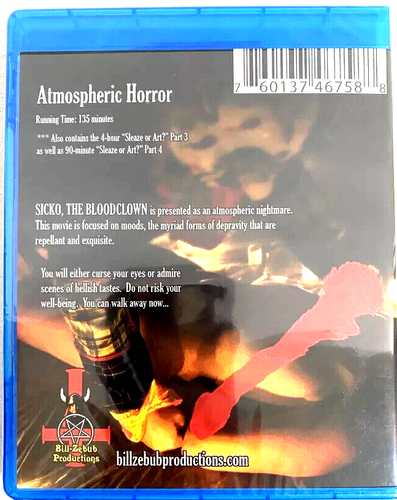 SICKO THE BLOODCLOWN *Sealed* Blu-ray Rachel Crow, Bill Zebub - Picture 3 of 3