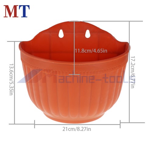 4 Pcs Plastic Hanging Planter Flower Pot For Outdoor And Indoor Plants Brick Red - Picture 2 of 23