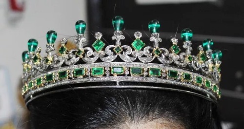 18.25ct Rose cut Diamond 925 Sterling silver emerald wedding hair tiara Crown - 第 2/12 張圖片