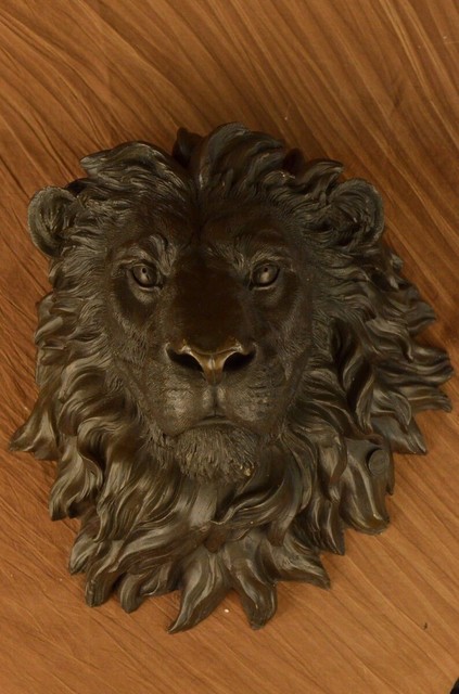 The Huge Lion Head Flat Bronze Sculpture Statue Art Hanging The Huge Lion Head Flat Bronze