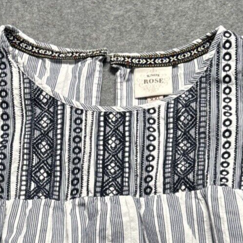 Knox Rose besticktes Damen Top Gr. 2Xlarge Boho marineblau Streifen Flügelärmel Hippie - Bild 3 von 9
