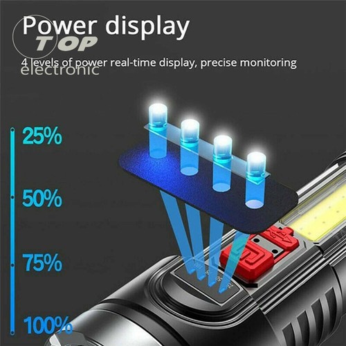 Super Bright LED Flashlight Torch Lamp USB Rechargeable Tactical light - Picture 10 of 10