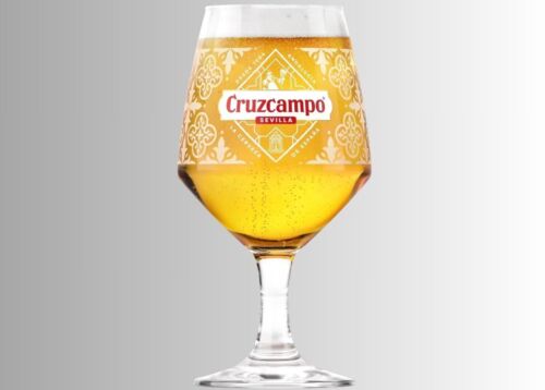 Cruzcampo Pint Chalice Glasses 20oz Brand New Genuine Pub Man Cave Set of 4 - Picture 6 of 6