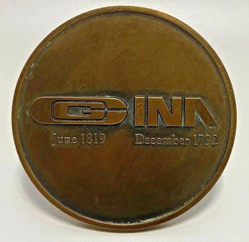 EUC INA/CIGNA/CG: Insurance Anniversary & Merger- Mark-Medallion-Coin 1792-1982